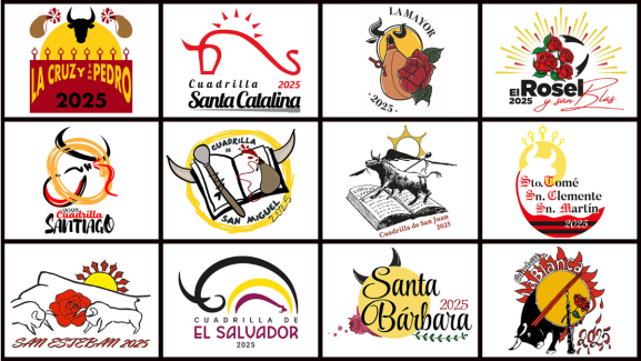 Estos son los logos de las 12 cuadrillas de San Juan 2025