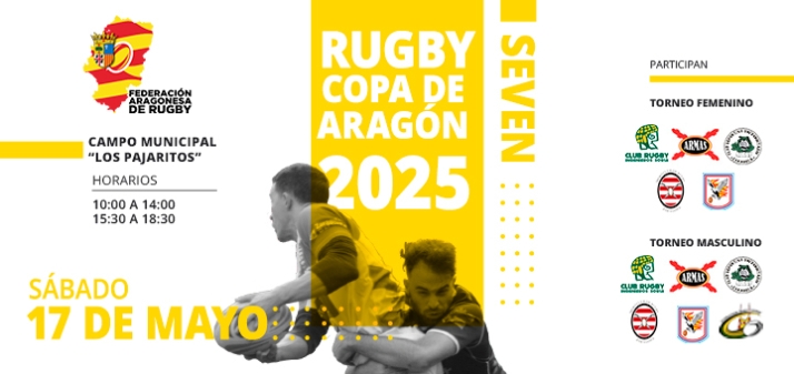 Soria acogerá la Copa de Aragón de Rugby 2025 este sábado 17 de mayo