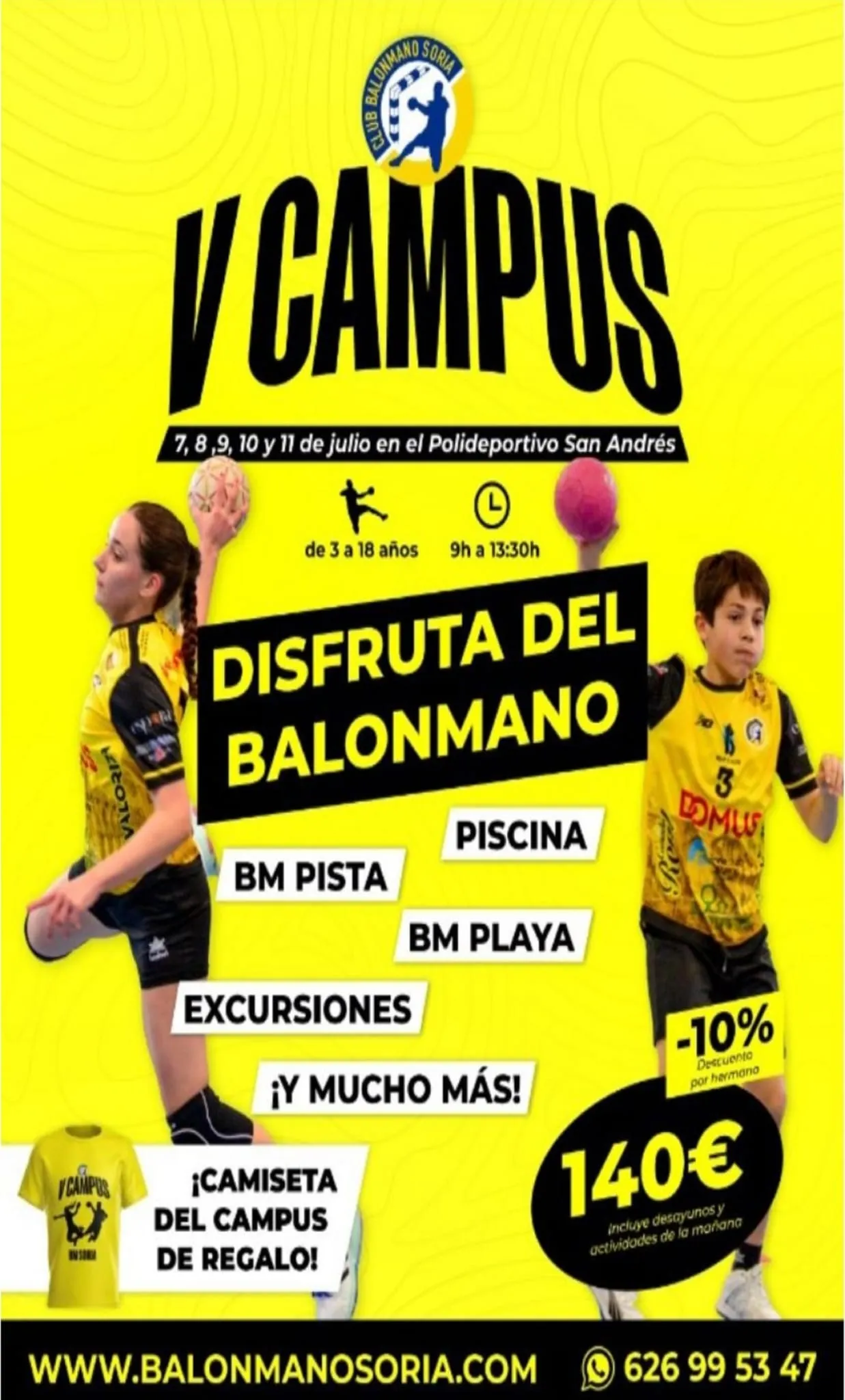 Foto 2 - El V Campus Balonmano Soria abre inscripciones: todos los detalles de una semana de deporte y diversi&oacute;n