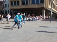 Una imagen del paso de las merinas por la capital. /PC