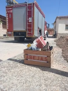Foto 3 - Los bomberos de la Diputaci&oacute;n act&uacute;an ante un enjambre de abejas en Quintanilla de Tres Barrios