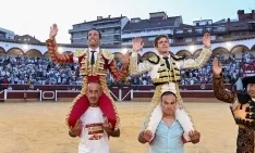 Una imagen de San Benito este Domingo de Calderas. 