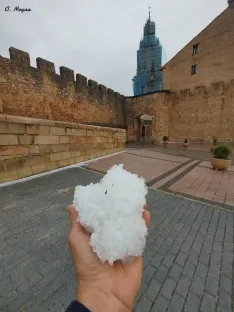 Fuerte granizada en El Burgo de Osma/ Óscar Mozas.