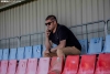 El director deportivo del Numancia, Álex Huerta, en el primer entrenamiento de la pretemporada.