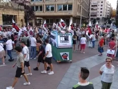 Una imagen de la manifestación de este viernes. /PC