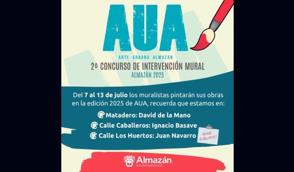 Almazán celebra su segundo certamen de arte urbano con tres murales creados en directo