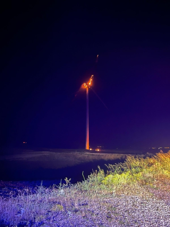 Se incendia un aerogenerador del parque eólico de Morón de Almazán