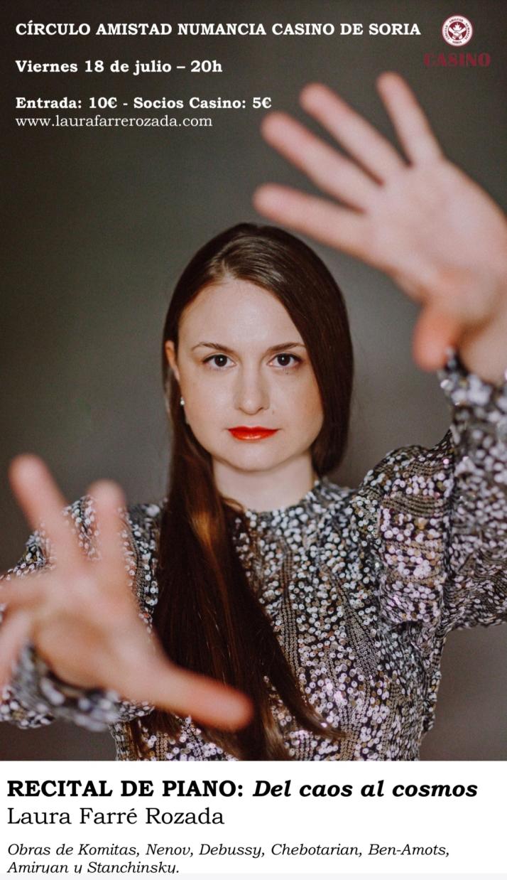 El Casino de Soria viaja Del caos al cosmos con el piano de Laura Farré
