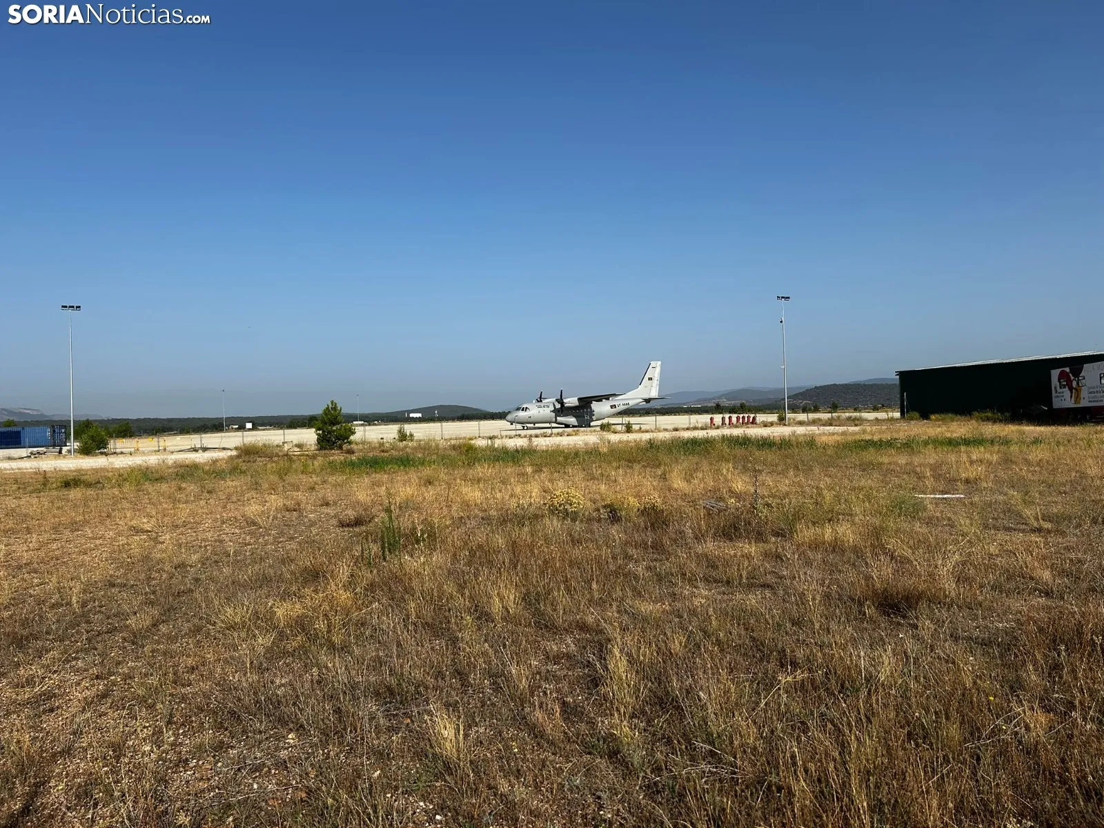 El avión del ejercito mauritano en Garray. 