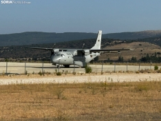 El avión del ejercito mauritano en Garray. 