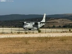El avión del ejercito mauritano en Garray. 