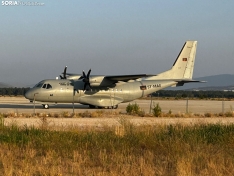 El avión del ejercito mauritano en Garray. 
