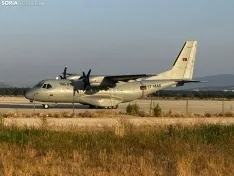 El avión del ejercito mauritano en Garray. 