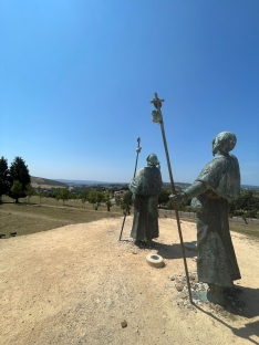 Pinilla a lo largo de su viaje entre Soria y Santiago. Imágenes cedidas por él mismo.