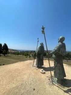 Pinilla a lo largo de su viaje entre Soria y Santiago. Imágenes cedidas por él mismo.