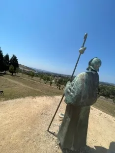 Pinilla a lo largo de su viaje entre Soria y Santiago. Imágenes cedidas por él mismo.