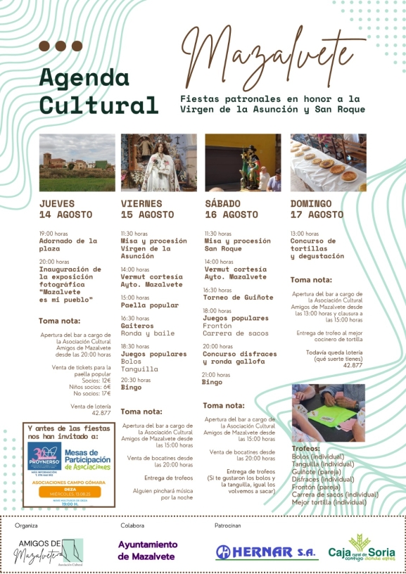 Fiestas de Mazalvete 2025: programa del 14 al 17 de agosto