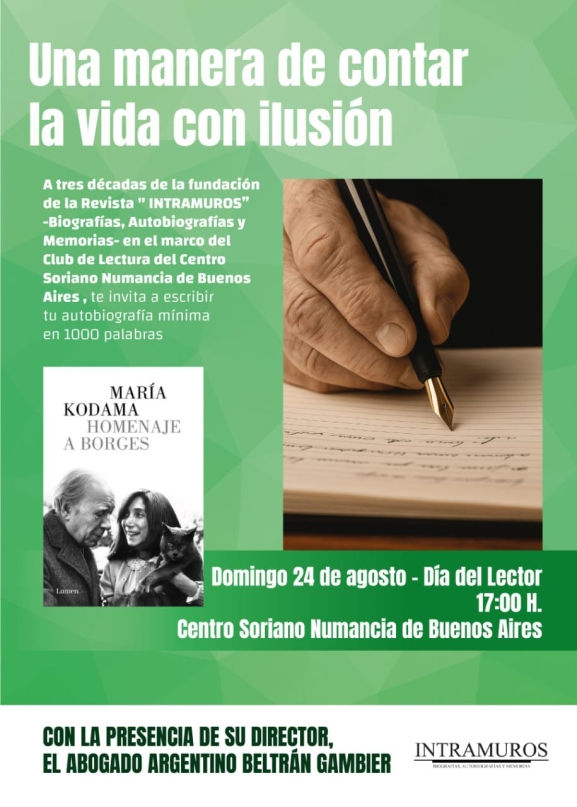 El Centro Soriano de Buenos Aires reta a escribir tu vida