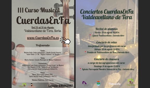Valdeavellano de Tera acoge el curso CuerdasEnFa y tres conciertos gratuitos