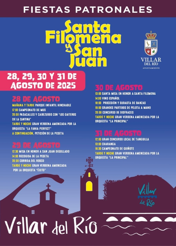 Programa de Fiestas de Villar del Río 2025: Fechas y actos