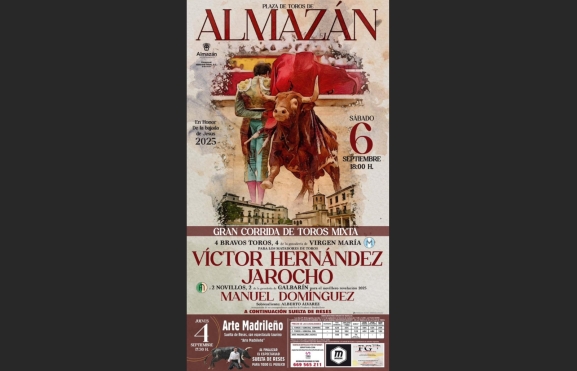 Cartel taurino de Almazán 2025 para la Bajada de Jesús