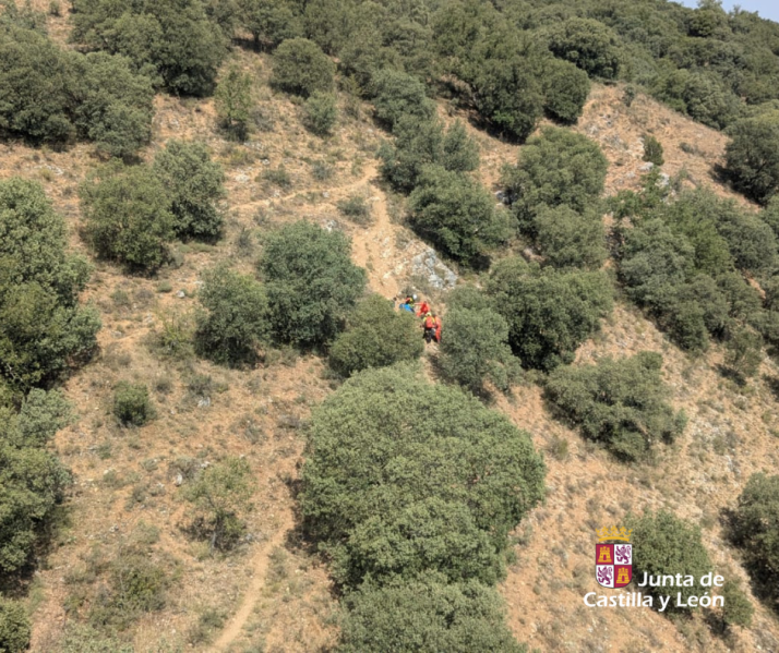 Rescatado en helicóptero un senderista herido en una zona de difícil acceso junto al río Duero
