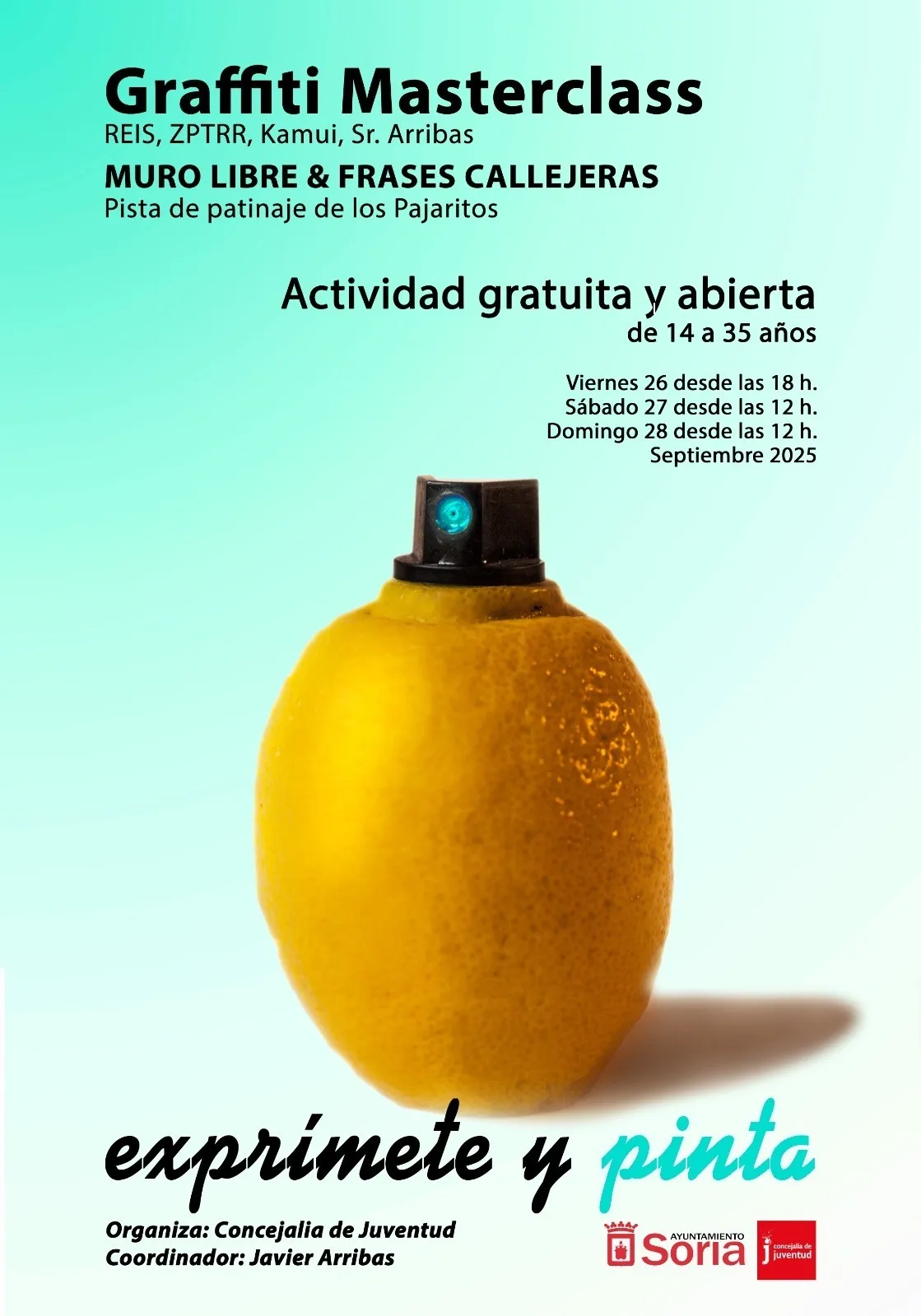 Foto 2 - Soria organiza una 'masterclass' de graffiti gratuita para j&oacute;venes en la pista de patinaje de Los Pajaritos