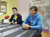 Mario Calonge junto a Joge Ramiro, en la sede de Podemos Soria. 
