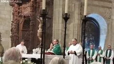 Una imagen de la eucaristía que servía de despedida del obispo en la capital soriana este sábado en la concatedral. /SN