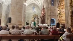 Una imagen de la eucaristía que servía de despedida del obispo en la capital soriana este sábado en la concatedral. /SN