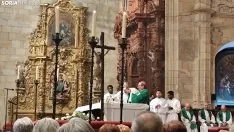 Una imagen de la eucaristía que servía de despedida del obispo en la capital soriana este sábado en la concatedral. /SN