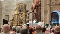 Una imagen de la eucaristía que servía de despedida del obispo en la capital soriana este sábado en la concatedral. /SN