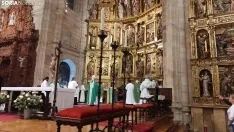 Una imagen de la eucaristía que servía de despedida del obispo en la capital soriana este sábado en la concatedral. /SN