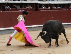Rubén Sanz en su confirmación de alternativa en Las Ventas. Santos Gómez. 