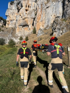 Una imagen del traslado de la lesionada. /Dip.