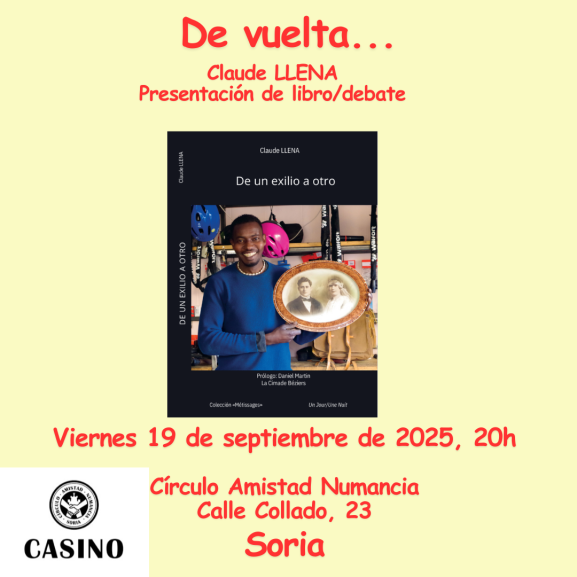 Claude Llena presenta en Soria su libro sobre migración