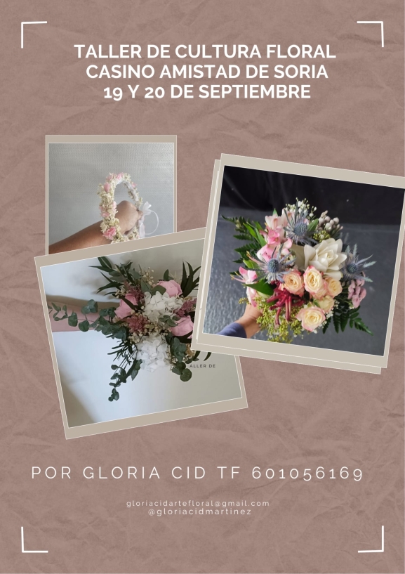 Taller de cultura floral en Soria: fechas y precios en el Casino