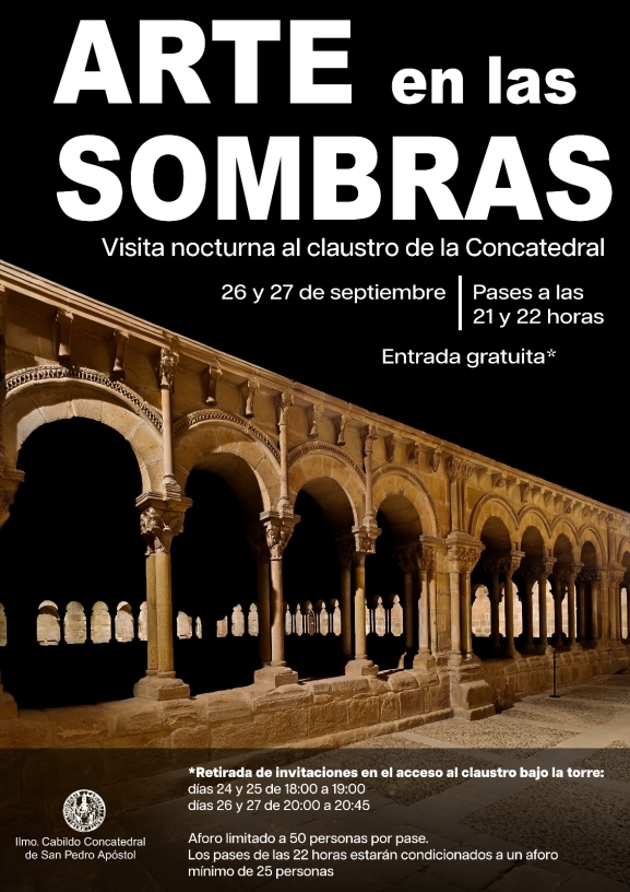 Visitas nocturnas gratis al claustro de la Concatedral de Soria
