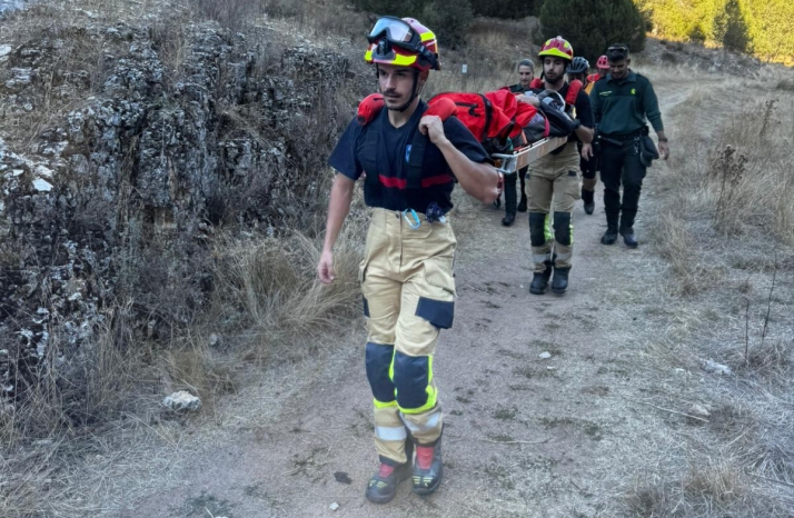 Rescatan a una ciclista herida tras sufrir una caída en el Cañón del Río Lobos