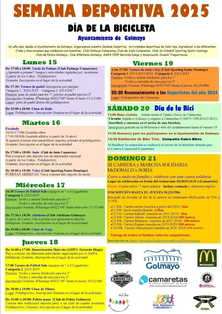 Foto 2 - Golmayo presenta su Semana Deportiva con m&aacute;s de una veintena de actividades: conoce el programa completo y los horarios