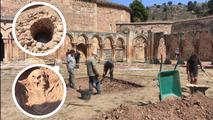 Las excavaciones en los Arcos de San Juan de Duero dejan al descubierto varios enterramientos y un sorprendent