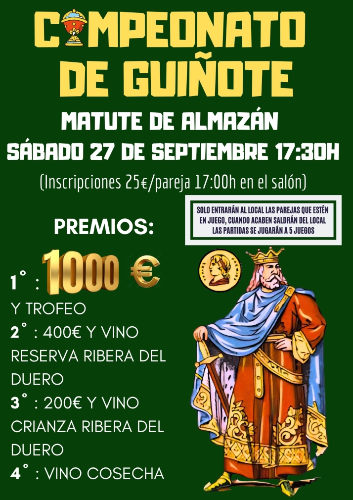 Campeonato de gui&ntilde;ote en Matute de Almaz&aacute;n 2025: premios y fecha