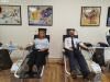 Yolanda de Gregorio y Álvaro Muñoz donan sangre en Soria.