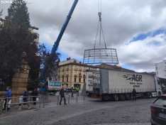 Llegada del cono de Navidad a Soria. 