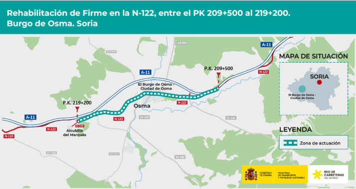 Transportes destina 550.000&euro; a la mejora de la N-122 en El Burgo