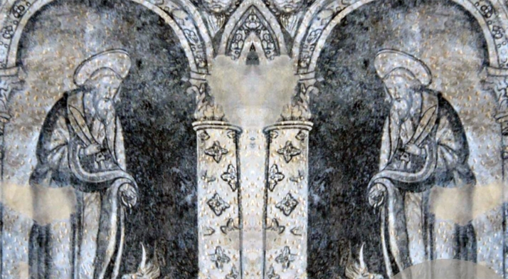 Grisallas en la iglesia de Nuestra Señora de Yanguas, en Ágreda. 