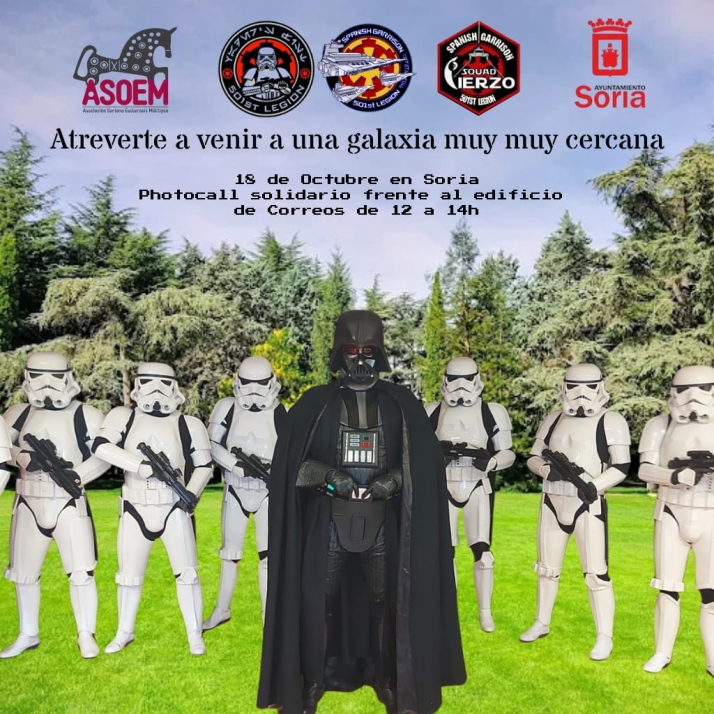 Las tropas de Star Wars desfilarán por Soria en un photocall solidario de Asoem