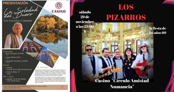 El Casino Círculo Amistad Numancia programa poesía y música este sábado