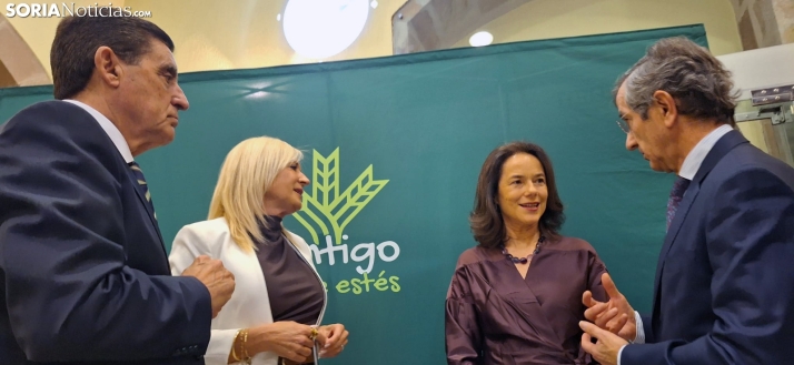 García de Vinuesa, (2ª dcha.) esta tarde en el cierre del Soria Saludable. /PC