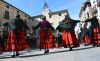 Una celebración de Santa Águeda en la plaza Mayor de la localidad. 
